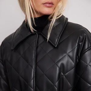 NAKD Leather Quilted Coat